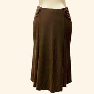Vintage De Coded Stretch Midi skirt with flared bottom Rich Brown size Medium